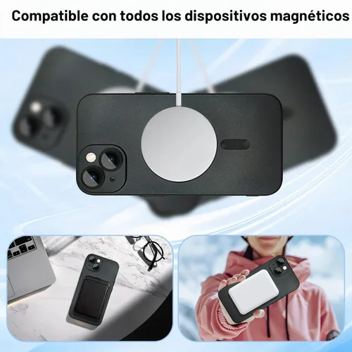 Vista 2 de ankofave Funda Magnética para iPhone 14 Plus para Mujeres, Funda Resistente Mate de Lujo Diseño Suave Metálico con Protector de Lente de Cámara