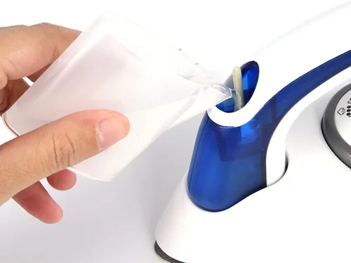Vista 7 de Mini plancha de vapor para ropa, plancha portátil 2 en 1 en húmedo y seco, suela antiadherente, control de temperatura, mango antideslizante