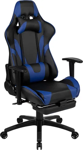 Vista 17 de Flash Furniture X20 - Silla giratoria de policarbonato ergonómica y ajustable con respaldo completamente reclinable en LeatherSoft negro