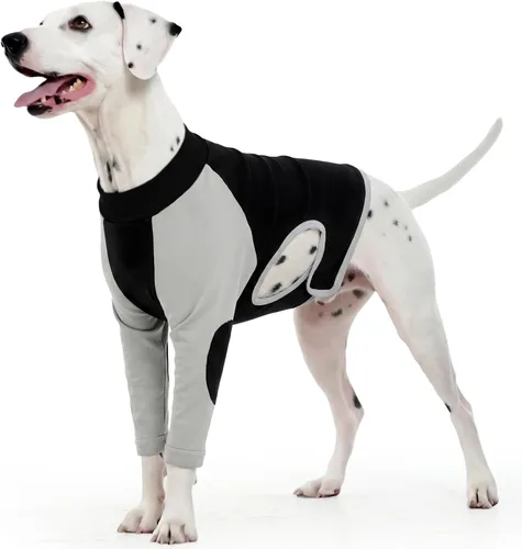 Vista 10 de Kuoser Traje de recuperación de cirugía para perros para piernas delanteras, camisa de manga larga para perro con protector de codo, rodillera