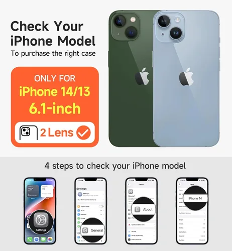 Vista 2 de SURITCH Funda para iPhone 13/14 con cubierta magnética para cámara y soporte ajustable, compatible con MagSafe, a prueba de golpes, funda protectora