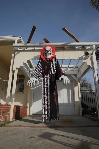 Vista 4 de California Costumes, Towering Terror Clown, talla única para hombre, negroblancorojo