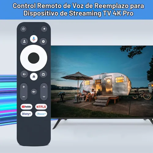 Vista 2 de PZL Control remoto por voz de repuesto compatible con dispositivo de transmisión Onn Google TV 4K Pro