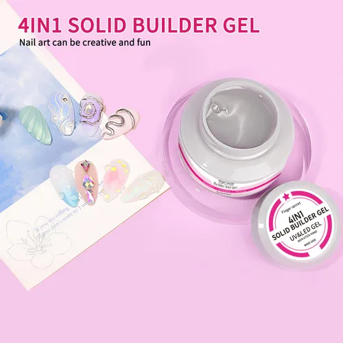 Vista 8 de Gel constructor sólido para uñas, 8.47 oz, 4 onzas, kit de uñas de gel constructor, no pegajoso para extensión de uñas, solución de engrosamiento