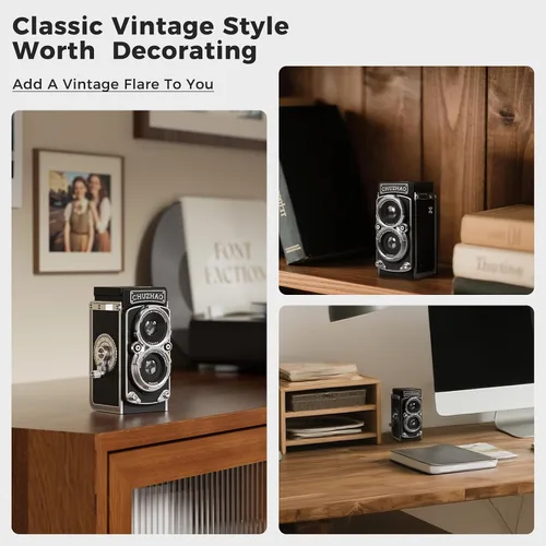 Vista 8 de CHUZHAO - Cámara digital retro con sello de tiempo, estilo TLR portátil vintage 1080p, video FHD de 12 MP, fotos de enfoque automático, mini cámara