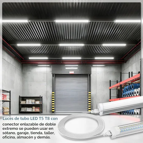 Vista 5 de Paquete de 4 cables de conexión hembra a hembra de 2 pies para luz LED T5 T8 de tienda