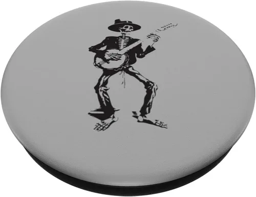 Vista 2 de Banjo bailando esqueleto Bluegrass Festival de música PopSockets intercambiables PopGrip