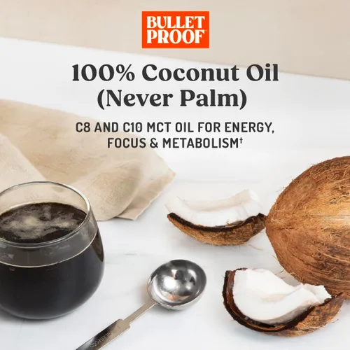 Vista 10 de Bulletproof Aceite MCT C8 y C10, aceite de coco 100% puro, sin sabor, 32