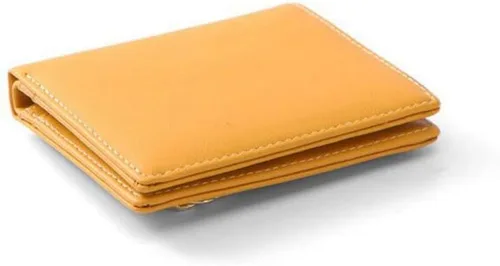 Vista 4 de Billetera pequeña de cuero plegable para mujer, mini monedero corto