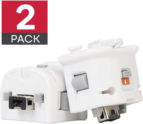 Vista 4 de GIRIAITUS Adaptador Wii Motion Plus - Controlador de sensor de movimiento remoto externo - Blanco, paquete de 2