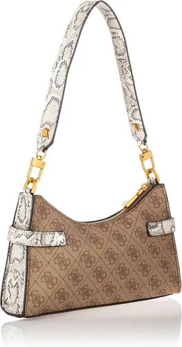 Vista 2 de GUESS Bolso de hombro con cremallera superior con logotipo de Zadie, Pitón