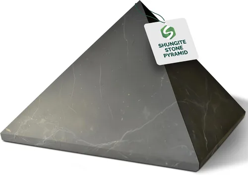 Vista 14 de Shungite World Auténtica pirámide de shungita pulida de 1.18 pulgadas / 1.18 pulgadas, cristal curativo natural de chakras, pirámide negra real