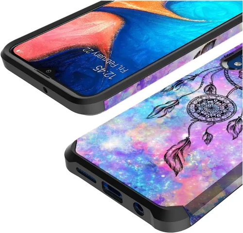 Vista 3 de Rosebono - Funda compatible con Samsung Galaxy A20/A30/A50, funda rígida híbrida delgada, a la moda, linda funda de silicona colorida para Samsung