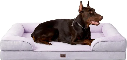 Vista 25 de EHEYCIGA – Cama ortopédica impermeable para perros pequeños, de espuma viscoelástica tipo caja de huevos, con bordes elevados y base antideslizante