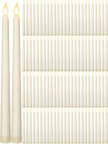 Vista 13 de Retisee 30 velas LED sin llama de 11 pulgadas, a granel, funciona con pilas, velas LED parpadeantes para decoración de San Valentín, cumpleaños