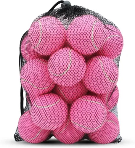 Vista 18 de SHYUJAJIE Tennis Ball,20 Pack Practice Balls Bulk,Dog Balls with Mesh Bag Azul oscuro