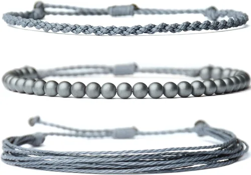 Vista 23 de Pulsera curativa hecha a mano con cuentas de piedra natural, regalo para hombres, pulsera de cuerda ajustable