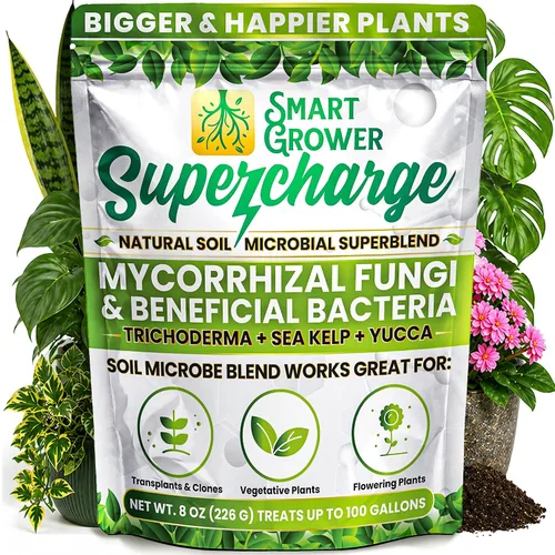 Vista 11 de Hongos micorrízicos con bacterias beneficiosas, Trichoderma, algas marinas, melaza, yuca, Smart Grower Supercharge Potenciador de raíces de plantas
