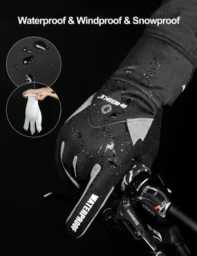 Vista 5 de INBIKE Guantes de ciclismo de invierno para hombres y mujeres, para clima frío, térmicos, resistentes al viento, guantes de bicicleta de gel