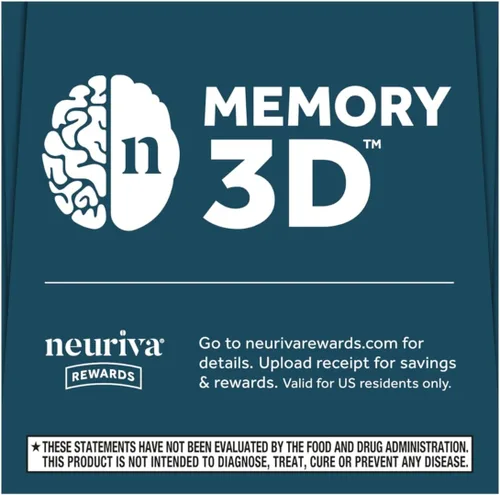 Vista 12 de NEURIVA Suplemento Cerebral 3D para la Memoria - Cápsulas Nootrópicas Descafeinadas para Memoria, Enfoque y Función Cognitiva - Apoyo a la Memoria a