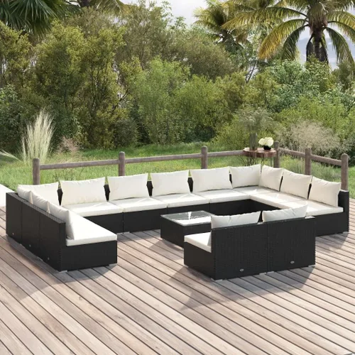 Vista 68 de Sofá de 3 plazas con cojines de ratán de poliéster marrón, juego de muebles de patio al aire libre con 3 sofás centrales para patio trasero, jardín