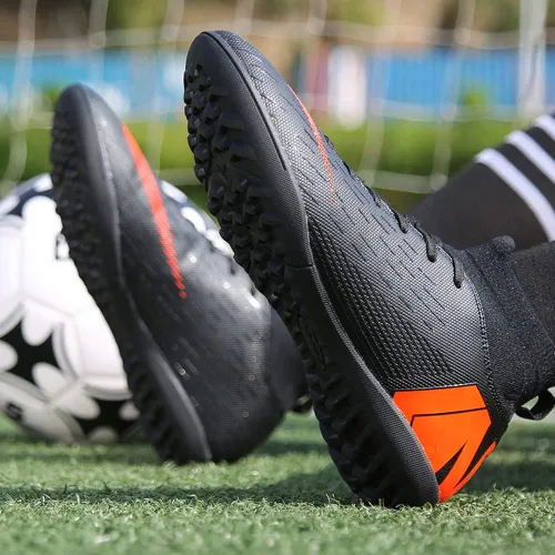 Vista 2 de Tacos de fútbol para hombre, zapatos de césped para interiores, zapatos de fútbol transpirables para entrenamiento al aire libre TFAG