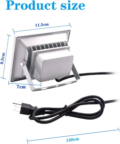 Vista 6 de Foco LED RGB de 10 W que cambia de color con control remoto, enchufe de cable de 5 pies, 4 modos de flash, regulable, IP 66 a prueba de agua