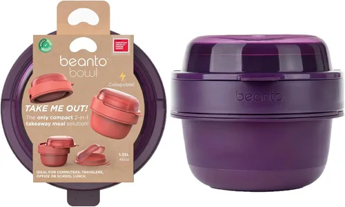 Vista 9 de Tazón plegable estilo Bento para sopa, ensalada, sándwiches y aperitivos, reutilizable, tapa a prueba de derrames, apto para microondas con Berenjena