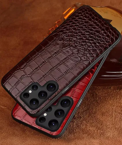 Vista 4 de Funda de piel auténtica con diseño de cocodrilo para Samsung Galaxy A13 4G, diseño de lujo, lindo y delgado brillante con purpurina para mujeres