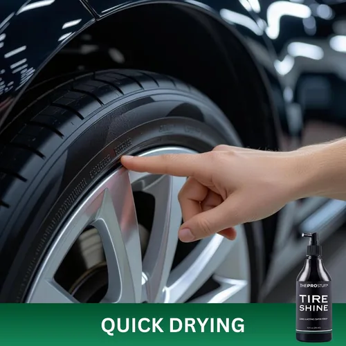Vista 9 de The Pro Stuff® Tire Shine - Abrillantador de neumáticos satinado para acabado negro profundo Sin salpicaduras, secado rápido, sin disolventes