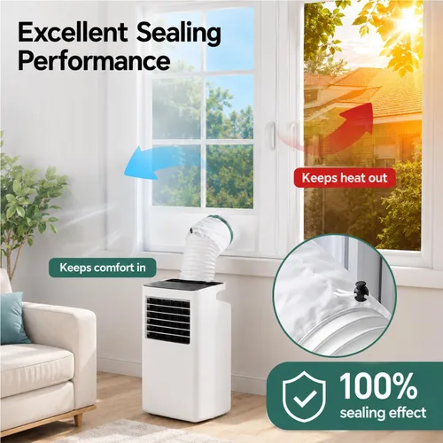 Vista 3 de Sello de ventana para aire acondicionado portátil, ajustable de 24 a 35.4 pulgadas, kit de ventilación de ventana de CA, sellado 100% impermeable