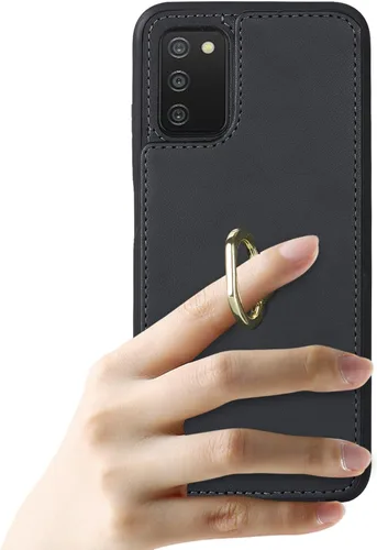 Vista 7 de Lipvina Funda para Samsung Galaxy A03s con tarjetero, Galaxy A03s Funda tipo cartera para mujer, tarjetero de crédito, soporte de anillo, fundas