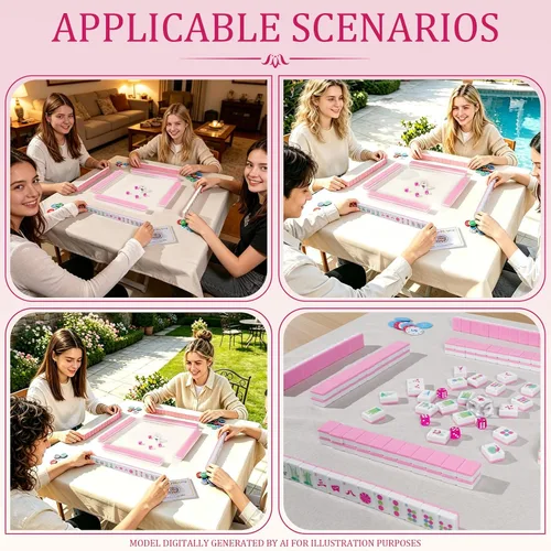 Vista 8 de Juego de 160 azulejos de melamina grabados de alta calidad con bolsa Rosa