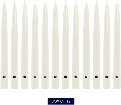 Vista 2 de Colonial Candle Handipt Collection - Vela cónica sin perfume, color blanco, 6 pulgadas, paquete de 12, hasta 4 horas de combustión
