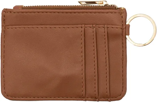 Vista 4 de XOXO Cartera para mujer de piel vegana con tarjeta de identificación y monedero, Coñac, S