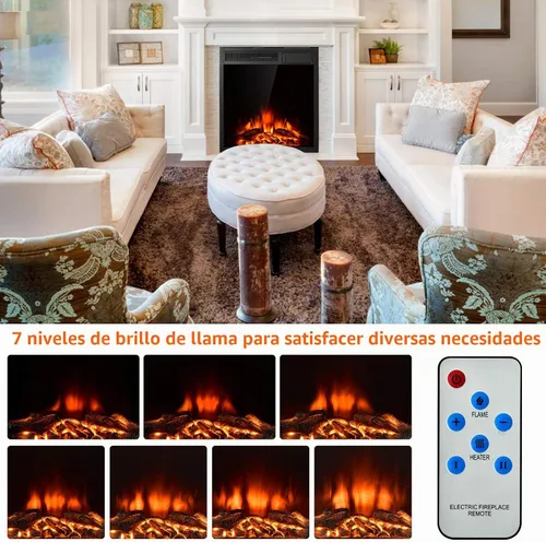 Vista 8 de Tangkula - Inserto de chimenea eléctrica de 22.5 pulgadas, calentador de chimenea eléctrica independiente y empotrado con control remoto, calentador