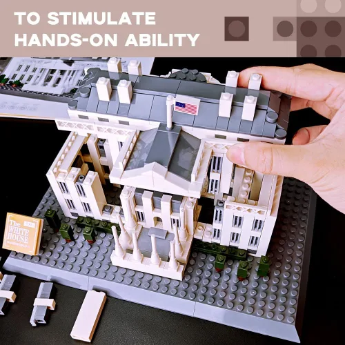Vista 4 de Architectural White House Large Collection Building Set Model Kit and Gift for Adults (770 Pieces)