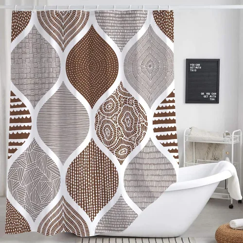 Vista 14 de JAWO - Cortina de ducha negra y blanca para cámper RV para baño de remolque de viaje, juego de cortinas de ducha de tela pequeñas, estrechas