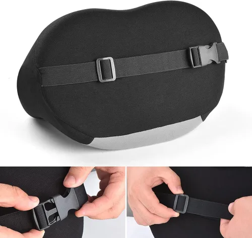 Vista 4 de Almohada para reposacabezas de automóvil, cómoda almohada de cuello con forma de memoria para aliviar el dolor de cuello, diseño ergonómico