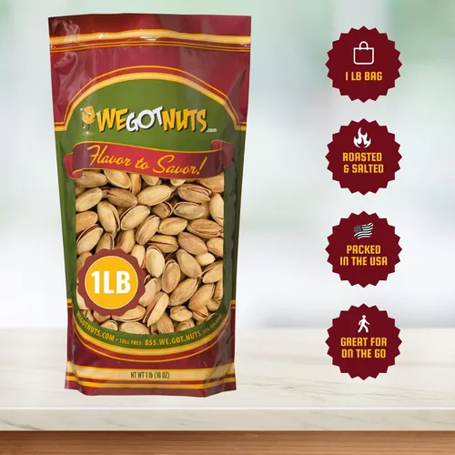 Vista 3 de Pistachos turcos antep tostados y salados, con cáscara - We Got Nuts (1 LB.)