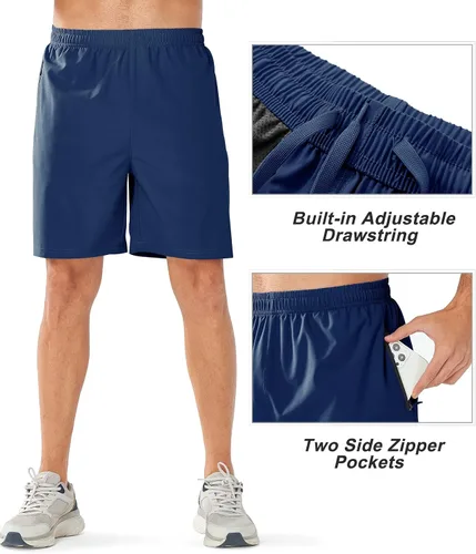 Vista 4 de NORTHYARD Pantalones cortos deportivos ligeros de secado rápido y de 7pulgadas para hombre, para senderismo, deportes, gimnasio, correr