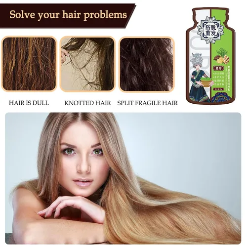 Vista 6 de Champú para el cabello con extracto de planta de jengibre anticaída para el crecimiento del cabello, 2 cajas (14.11 oz), control de aceite