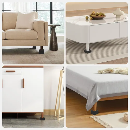 Vista 6 de Elevadores de cama y elevadores de muebles resistentes de gran tamaño, apilables que soportan 12,000 libras, elevador de muebles/bloques cuadrados