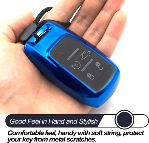 Vista 4 de MECHCOS Compatible con Dodge RAM 1500 2500 3500 4500 5500 Camion Pickup Azul TPU Funda para Llave Cubierta de Control Remoto Protector de Llave