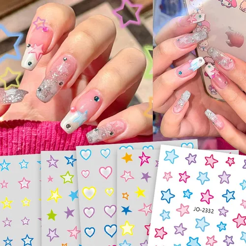 Vista 65 de 5 hojas de calcomanías de arte de uñas de mariposa, 3D coloridas mariposas, suministros de arte de uñas, mariposas, flores, calcomanías Con