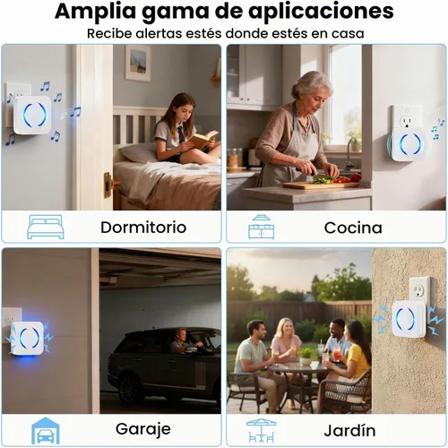 Vista 6 de Extensor de timbre inalámbrico para Ring Blink Google Nest Smart Doorbell Booster,2.4GHz Wi-Fi,Easy to Setup, No Range Limits, Works with Alexa
