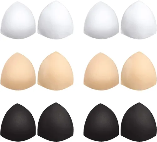 Vista 7 de Bra Pads Inserts 6 Pairs, Bra Cups Inserts, Removable Breast Enhancers Inserts for Women Beige