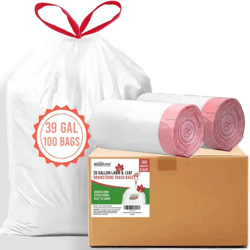 Vista 7 de BEIDOU-PAC Bolsas de basura de 2.6 galones con cordón, 100 unidades, bolsas de basura de rollo múltiple, pequeñas bolsas de basura de cocina, sin