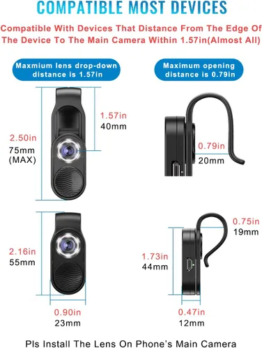 Vista 6 de APEXEL Microscopio de teléfono, microscopio de bolsillo, lente de cámara para iPhone, microscopio 100X con clip universal para todos los teléfonos