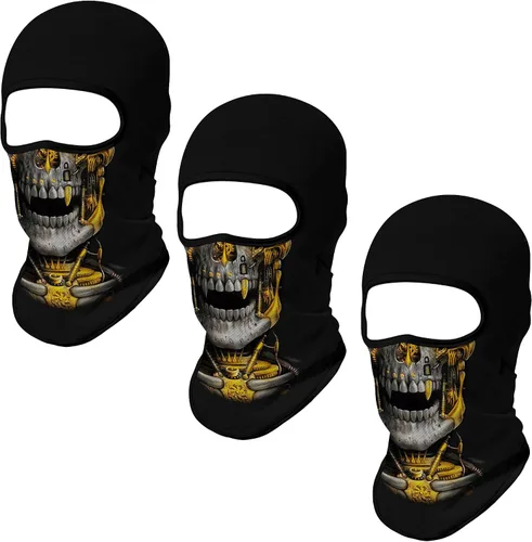 Vista 61 de Pasamontañas 3D, máscara de cara completa, resistente al viento, máscara de esquí con calavera táctica para motocicleta, ciclismo, Halloween